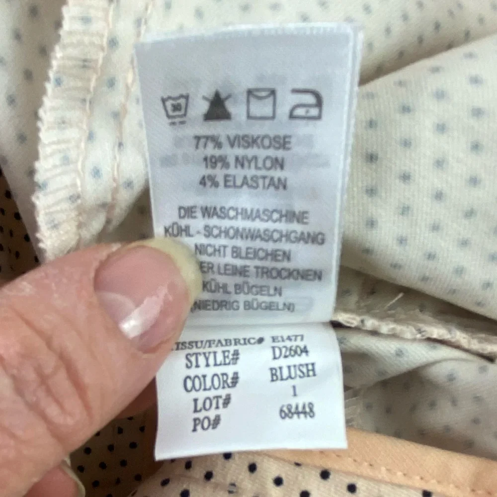 NWT Dalia peach pink and blue polka dot classic pant women's size 10 - Picture 9 of 15